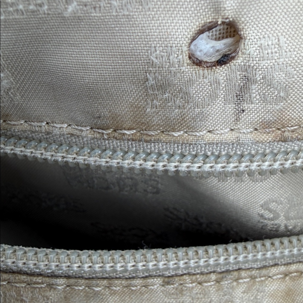 Michael Kors signature logo tan bag with brown leather trim adj shoulder straps - Picture 9 of 14